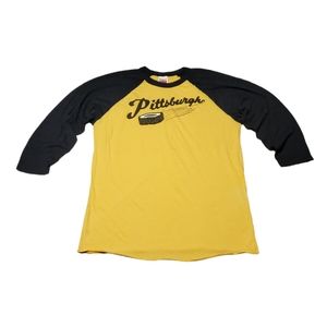 Old School Homage Pittsburgh Penguins Slapshot 3/4 Sleeve Raglan